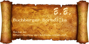 Buchberger Borbála névjegykártya
